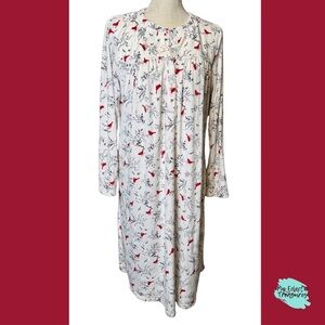 ARIA Collection Cardinal White and Red Nightgown Medium (Oversized - See Desc)